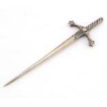 Robert Allison, Scottish silver letter opener in the form of a sword, Glasgow 1945, 14cm in