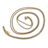 Antique gilt metal Longuard chain, 140cm in length, 36.8g