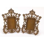 Pair of gilt metal acanthus design frames, each 30cm x 23cm