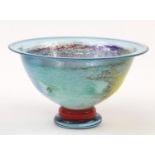 Kjell Engman for Kosta Boda, Swedish colourful glass bowl from the Artist's Choice range with