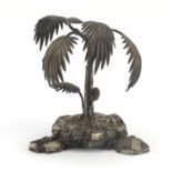 Elkington & Co silver plated palm tree, 21.5cm high