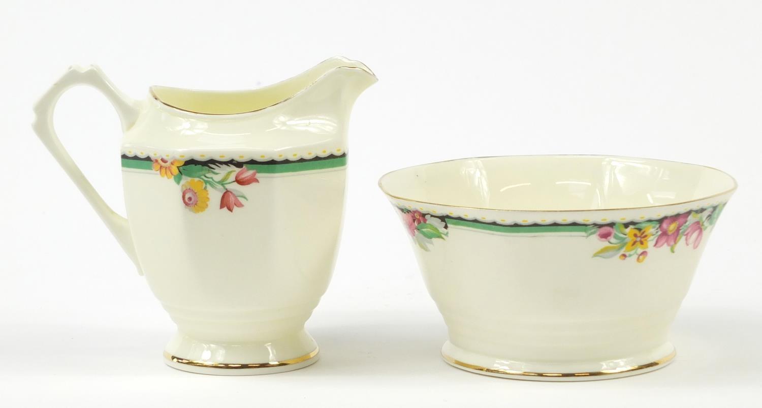 Tuscan teaware decorated with flowers including trios, each cup 7cm high - Image 21 of 25