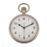 Longines, gentlemen's military interest open face pocket watch, the case engraved H.S. 386095,