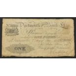 19th century Dartmouth General Bank one pound note, no 135885, dated 1822