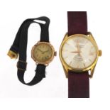 Ladies 9ct gold wristwatch and a vintage Oriosa automatic gentlemen's wristwatch