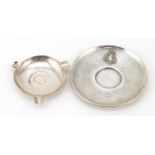 Chinese silver coin dish and a French silver dish, the largest 12.2cm in diameter, total 94.0g