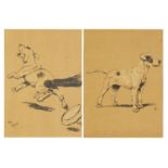 Cecil Aldin - Dogs, pair of lithographs inscribed Cecil Aldin Lithograph 1902 verso, mounted,