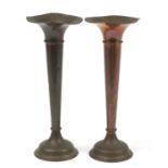 Large pair of copper vases, 37cm high