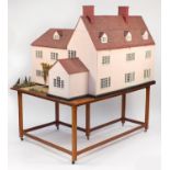 Very large hand made model of Dedham Hall by Ray Hall, which is a 15th century manor house set in