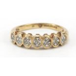 9ct gold diamond half eternity ring, size I, 2.4g