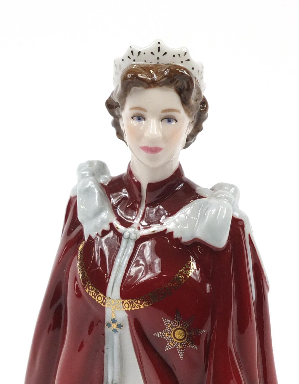 Royal Worcester figurine of Queen Elizabeth II, 23cm high - Image 2 of 8