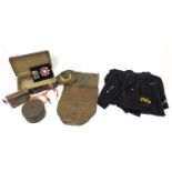 Militaria including an Australian Armed Medical Corps slouch hat, kit bag with brass plaque