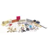 Costume jewellery including necklaces, brooches, earrings and Christian Dior boxes