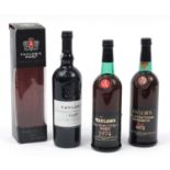 Three bottles of Taylor's Late Bottled Vintage port, comprising dates 1972, 1974 and 1998