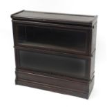 Globe Wernicke, oak two section glazed bookcase, 82cm H x 86.5cm W x 27cm D