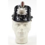 German military interest police helmet with badge and leather liner, stamped 58 to the interior