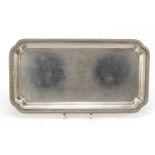 Persian silver tray with floral border, 30.5cm wide, 459.0g