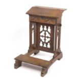 Victorian gothic carved oak lectern, 81cm H x 53cm W x 65cm D