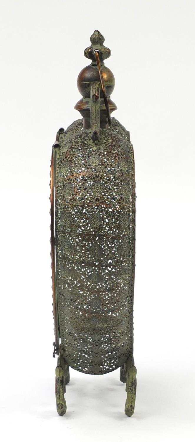 Pierced bronzed love heart design candle holder, 53cm high - Image 3 of 7