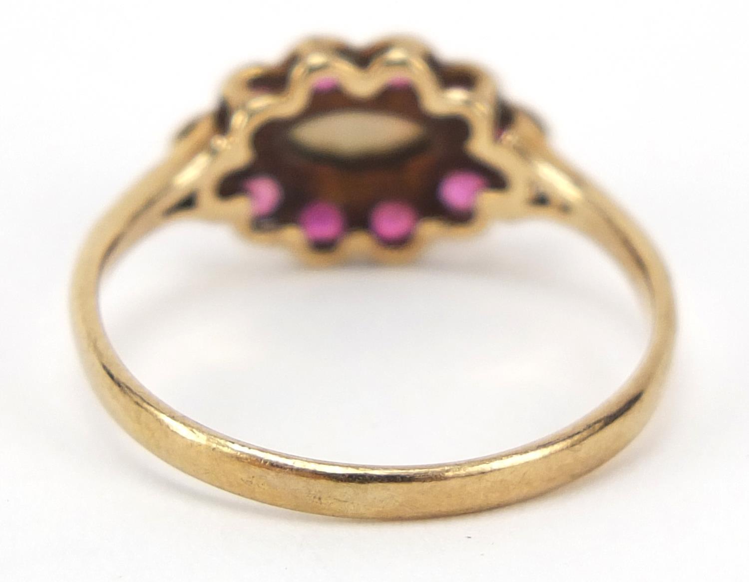 9ct gold ruby and opal ring, size O, 1.6g - Image 3 of 4
