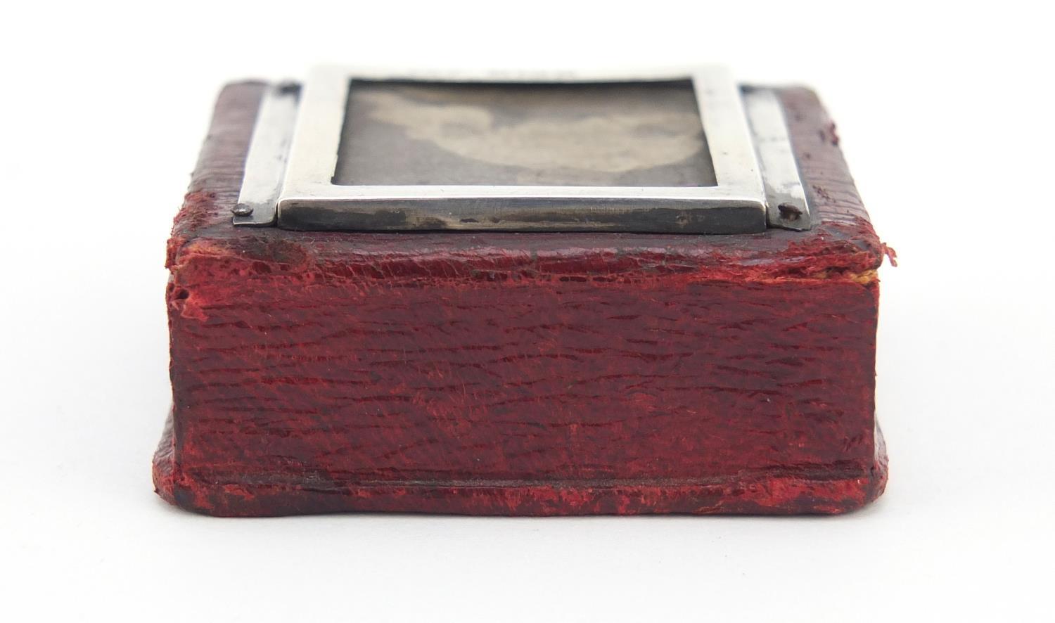 Charles Penny Brown, Victorian silver mounted leather stamp box, Birmingham 1901, 2cm H x 4.5cm W - Image 6 of 10