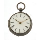 Brockbank, George V gentlemen's silver open face pocket watch with fusée movement, the case dated