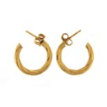 Pair of 18ct gold hoop earrings, 1.8cm in diameter, 2.4g