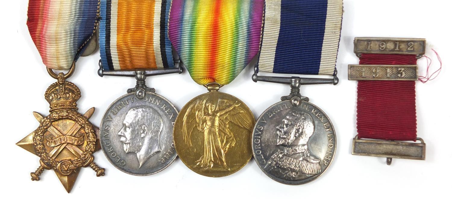 British military World War I naval four medal group comprising a trio awarded to CH.20821.PTE.G. - Image 11 of 11