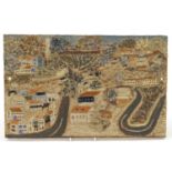 Rectangular pottery tile hand painted with Madeira, dated 2007, 36cm x 23cm