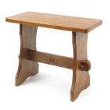 Alan 'Acornman' Grainger, adzed oak occasional table carved with signature acorn, 44cm H x 53.5cm