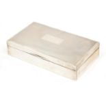 Harman Brothers, silver cigarette box, the hinged lid with engine turned decoration, Birmingham