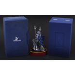 Swarovski crystal annual edition figure, 2002 Isadora on stand with boxes, the figure, 21cm high