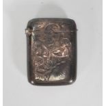 A 19th century Victorian silver hallmarked vesta case being chase decorated with hallmarked top (