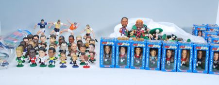 A collection of 1980's football figures to include boxed Corinthian ProStars and a loose figures;