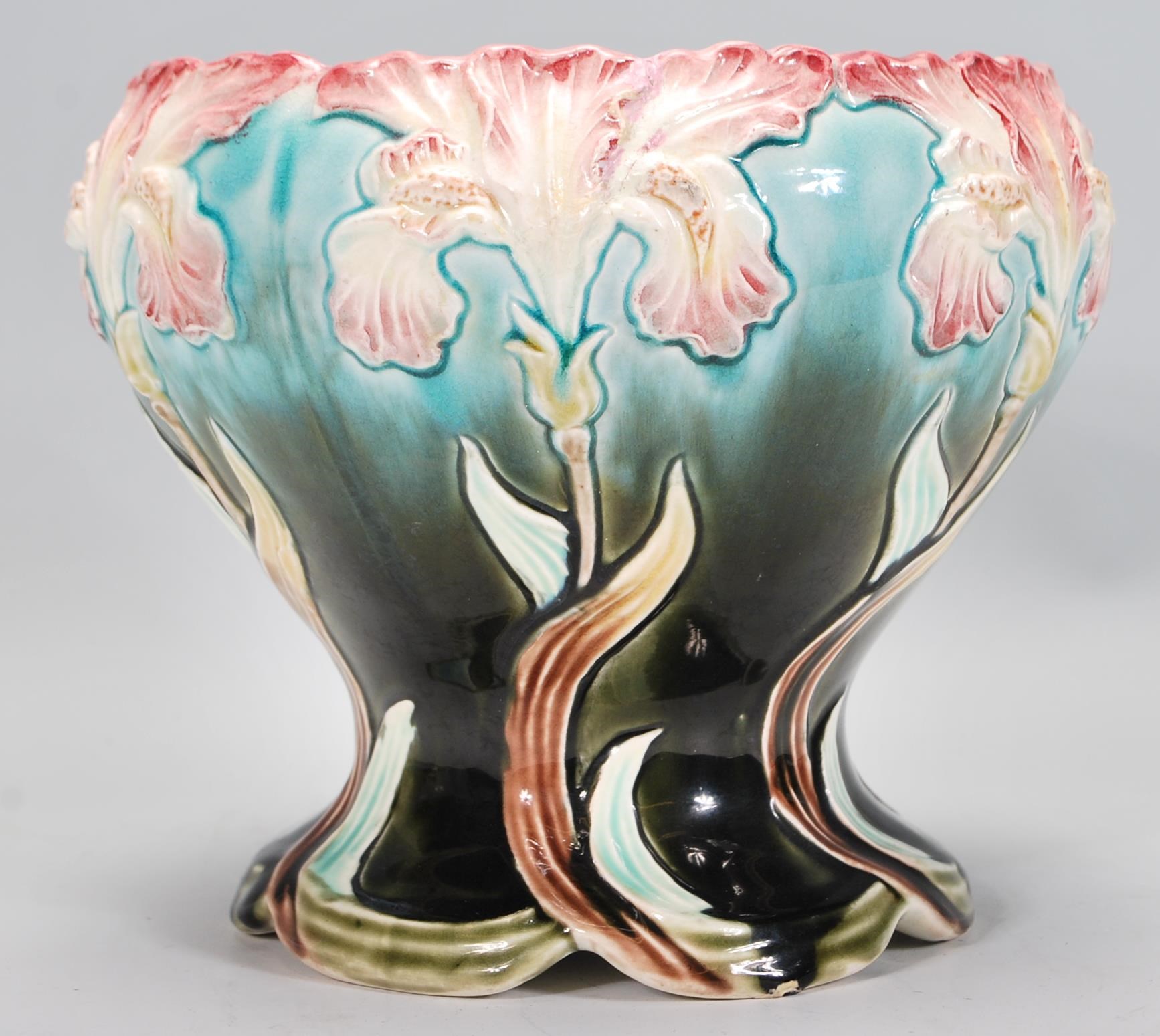 A 20th Century British Anchor Pottery Art Nouveau moorcroft style vase of waisted form having raised - Image 3 of 7