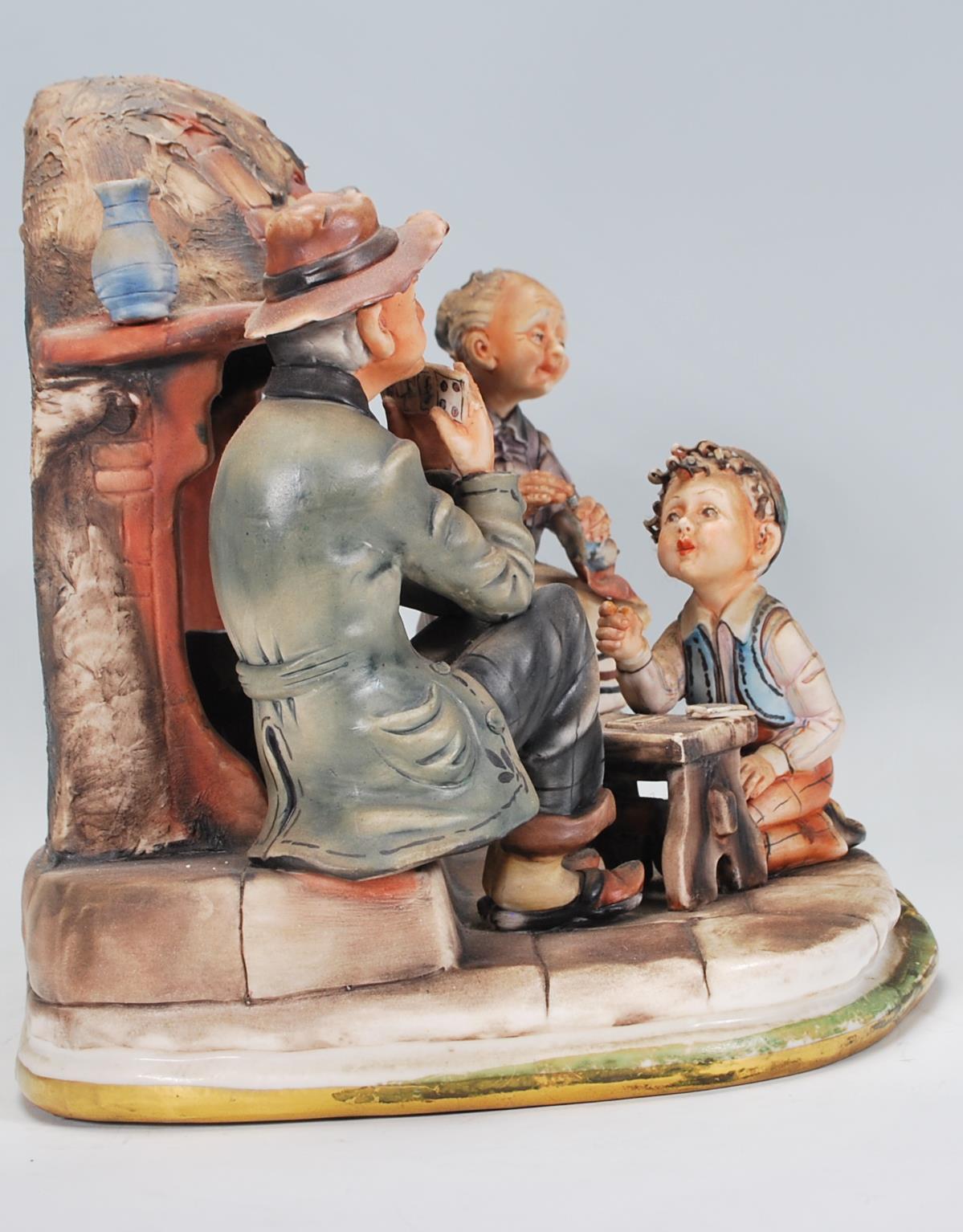 A 20th century Capodimonte of Naples ceramic group ornament entitled 'fireside' depicting a family - Image 2 of 8