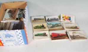 RAILWAY POSTCARDS - Huge assortment of mostly UK steam locomotives, also includes few foreign,