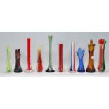 A selection of retro vintage studio art glass stem