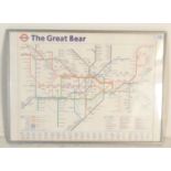 The Great Bear London Underground poster by Simon Patterson being framed and glazed. Measures 51cm