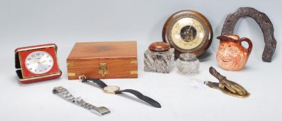 A group of collectable items to include silver hallmarked and cut glass dressing table pot, cut