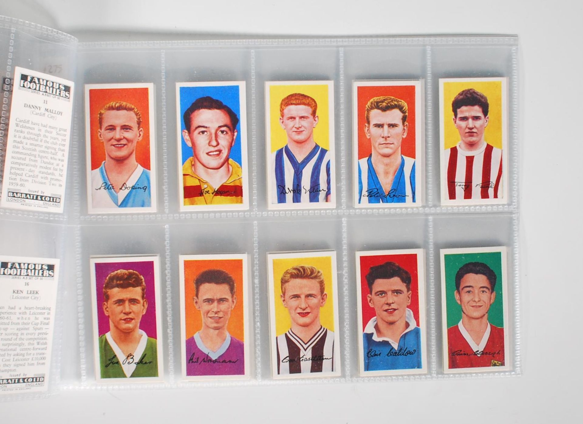 A full set of Barratt & Co Confectionery / Sweet trade cards. Famous Footballers Series A. 9 - Image 3 of 5