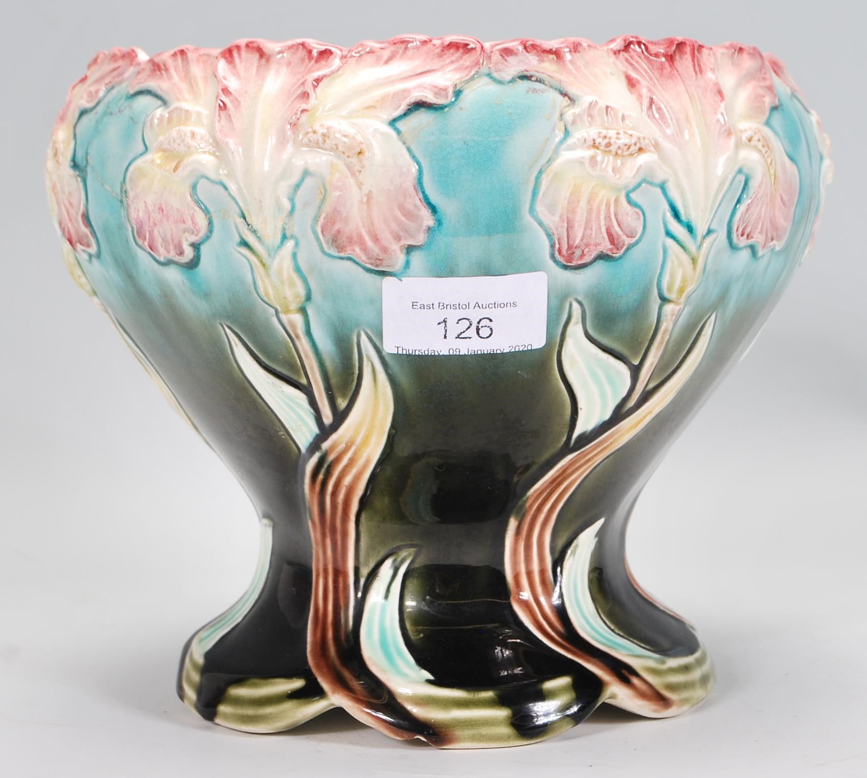 A 20th Century British Anchor Pottery Art Nouveau moorcroft style vase of waisted form having raised - Image 4 of 7