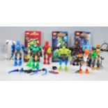 A collection of Lego Superheroes series transformer figures to include DC Batman 4526, Hulk 4530,