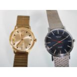 Two vintage gentleman's watches to include a Sekonda de luxe 23 jewels wrist watch having a blue