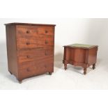 A Georgian mahogany commode pull up top having a later converted lined interior for storage together