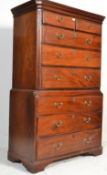 A 19th Century mahogany chest on chest having a se