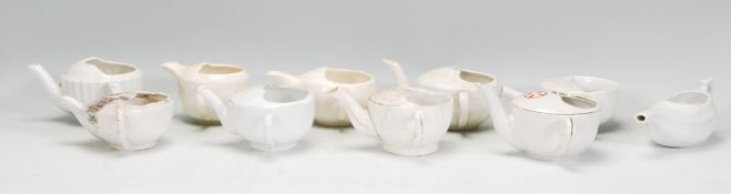 A group of ten ceramic Invalid Feeder cups dating from the 19th Century to include mostly plane