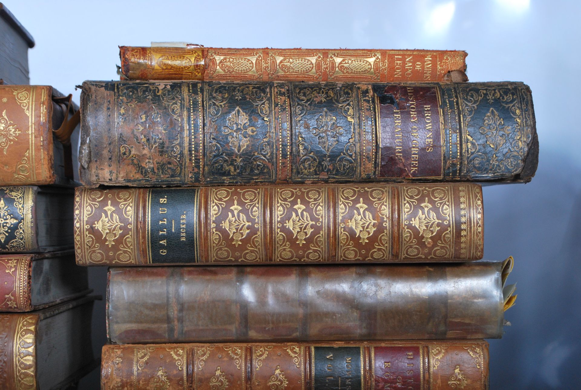 A collection of leather bound antique academic history books to include; Life of the Greeks and - Bild 6 aus 12