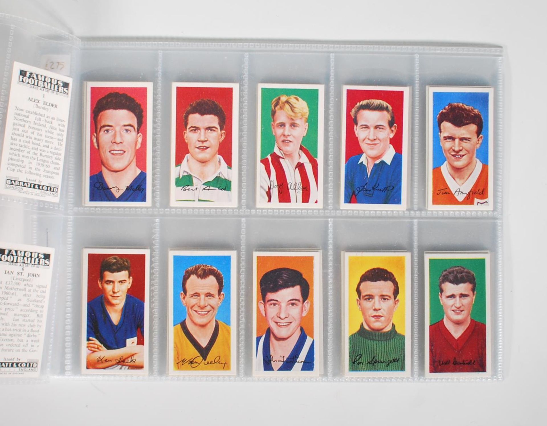 A full set of Barratt & Co Confectionery / Sweet trade cards. Famous Footballers Series A. 9 - Bild 2 aus 5
