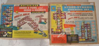 A vintage Chad Valley Girder and Panel Hydro-Dynamic building set with motorised pump together